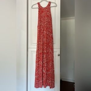 Banana Republic XS orange and white floral maxi dress